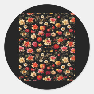Whimsigoth Chintz Vintage Oljemålning Runt Klistermärke