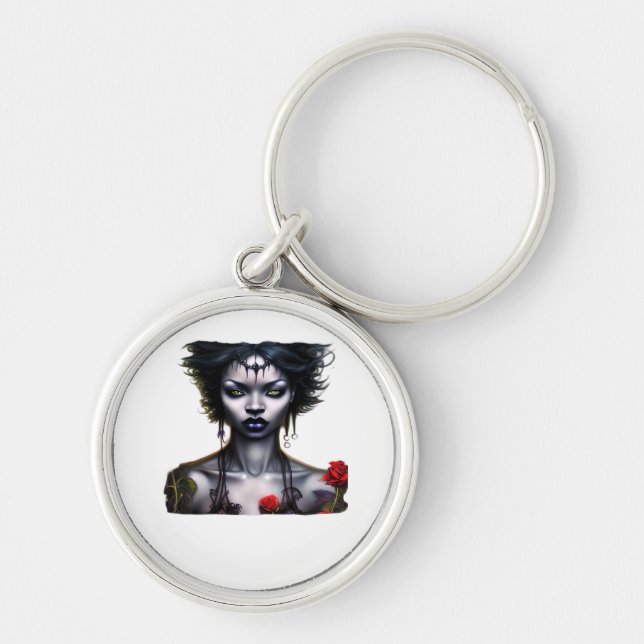 Whimsigoth Classic Magic Rund Silverfärgad Nyckelring (Framsidan)