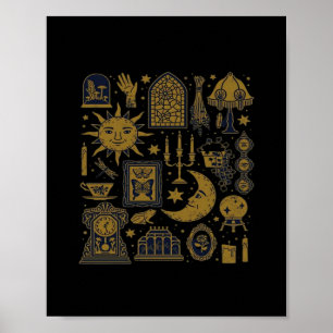 Whimsigoth Classic - Mystical Måne & Forest Poster