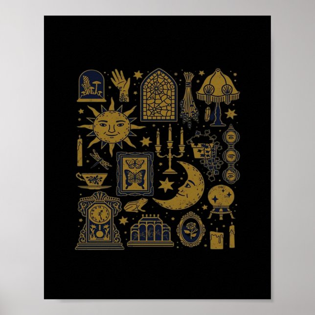 Whimsigoth Classic - Mystical Måne & Forest Poster (Framsidan)