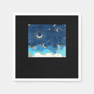 Whimsigoth Clouds Sol Måne Witchy Classic Pappersservett