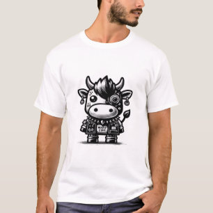 Whimsigoth Cyborg Cow Vintage Art Design Classic T Shirt