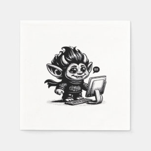 Whimsigoth Cyborg Internet Troll Vintage Art Desig Pappersservett