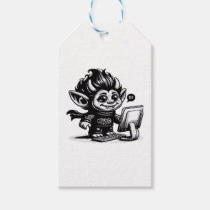 Whimsigoth Cyborg Internet Troll Vintage Art Desig Presentetikett