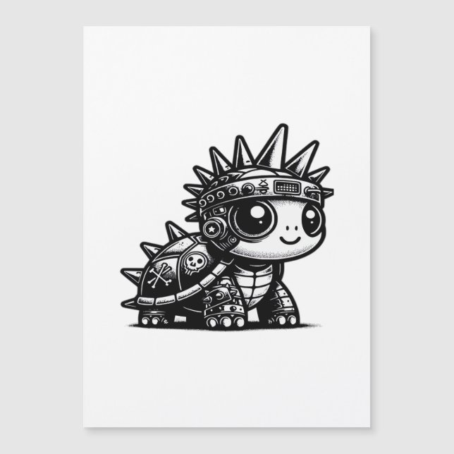 Whimsigoth Cyborg Sköldpadda Vintage Art Design Kl (Framsida)