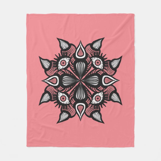 Whimsigoth Demon Monster Pastel Rosa Horror Fleecefilt (Framsidan)