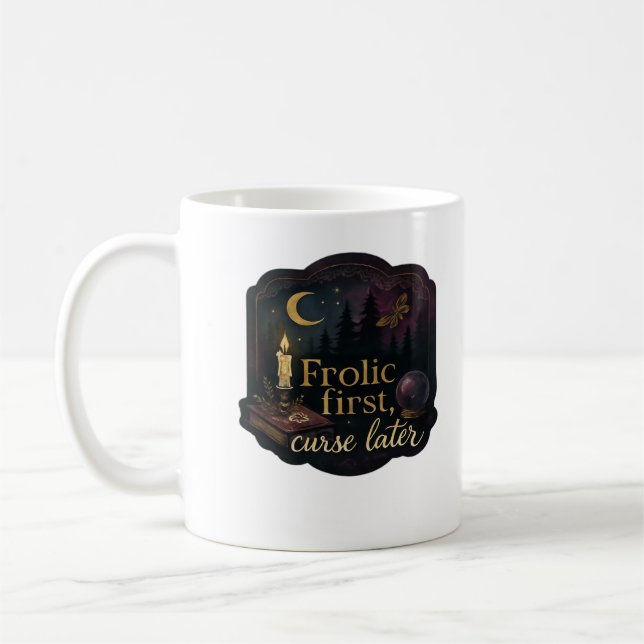 Whimsigoth Fantasy Mystical Forests, Måne & Magic Kaffemugg (Vänster)
