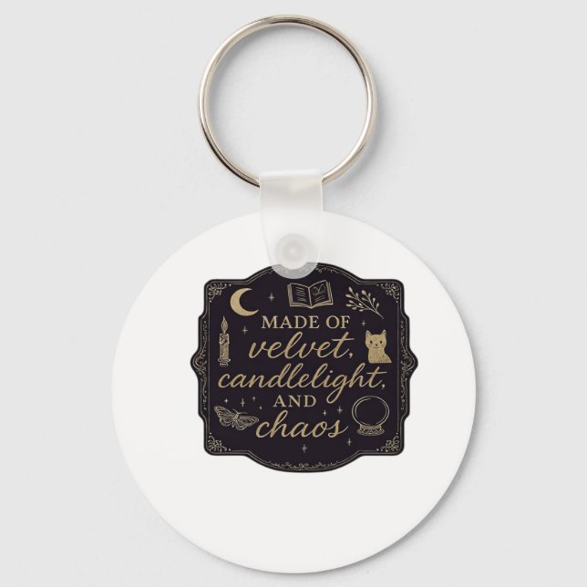 Whimsigoth Fantasy Mystical Forests, Måne & Magic Nyckelring (Framsida)