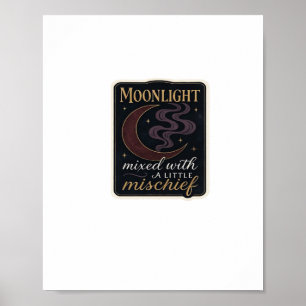 Whimsigoth Fantasy Mystical Forests, Måne & Magic Poster