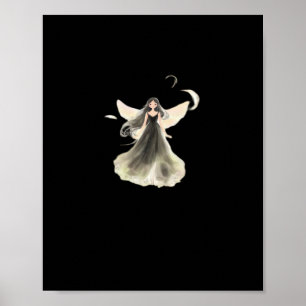 Whimsigoth Girl Mörk Fairy Aesthetic with Vibes Cl Poster