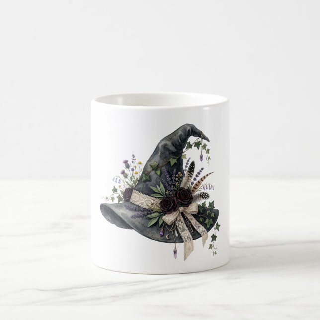 Whimsigoth gotisk botanisk häxhätta kaffemugg (Center)