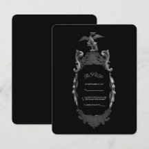 Whimsigoth gotiskt silver utsmyckad spegel bröllop