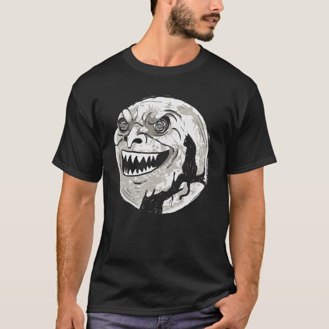 Whimsigoth Halloween Cat Skull Full Moon Gothic Oc T Shirt (Framsida)