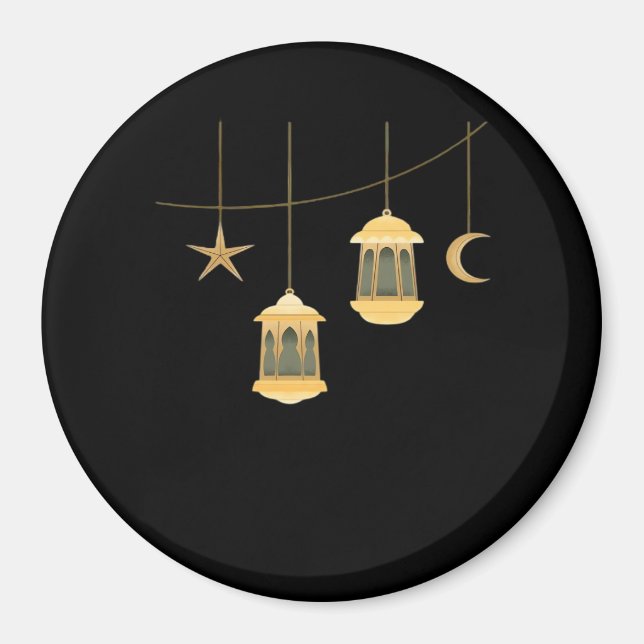 Whimsigoth Lantern Full Moon Night Himmel Classic Magnet (Framsidan)