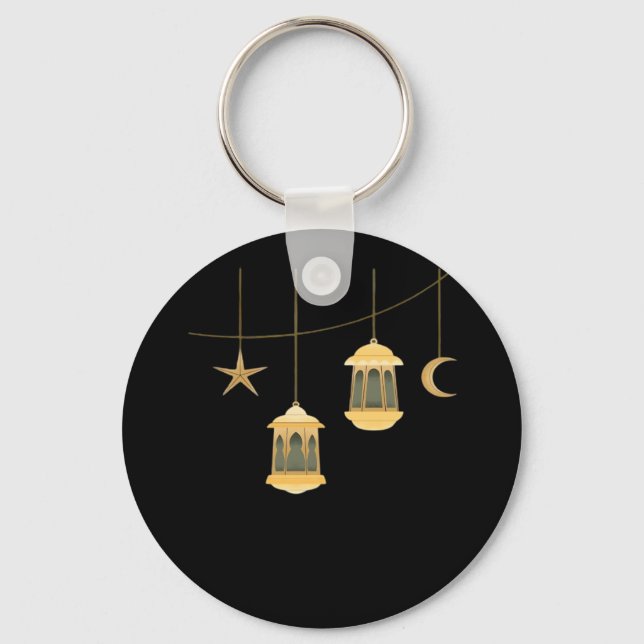 Whimsigoth Lantern Full Moon Night Himmel Classic Nyckelring (Framsida)