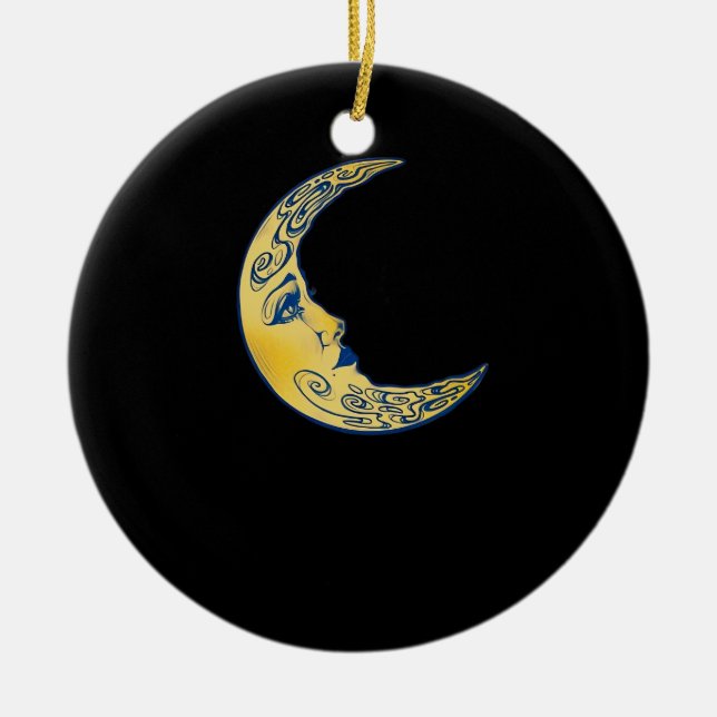 Whimsigoth Måne Julgransprydnad Keramik (Framsidan)