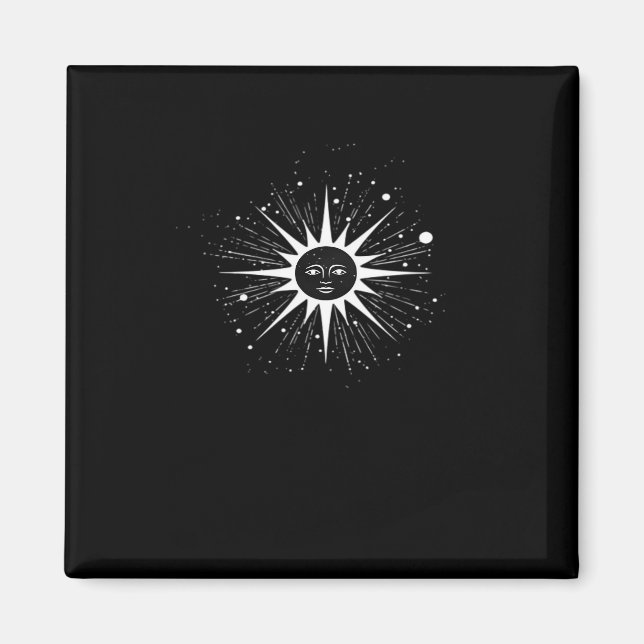 Whimsigoth Night Himmel Sol Måne Witchy Classic Ha Magnet (Framsidan)