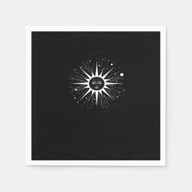 Whimsigoth Night Himmel Sol Måne Witchy Classic Ha Pappersservett (Framsidan)
