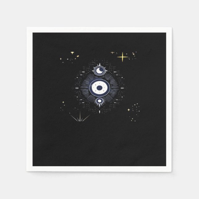 Whimsigoth Night Himmel Sol Måne Witchy Classic Vi Pappersservett (Framsidan)