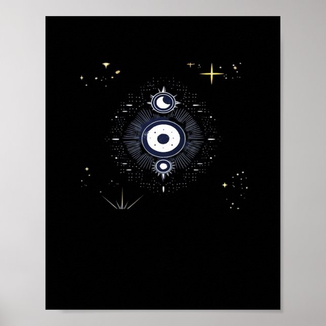 Whimsigoth Night Himmel Sol Måne Witchy Classic Vi Poster (Framsidan)