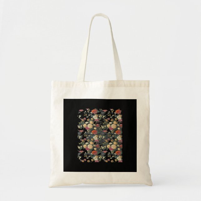 Whimsigoth Old Victorian Blommigt Oljemålning Clas Tygkasse (Framsidan)