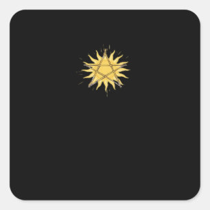 Whimsigoth Pentagram Sol Classic Fyrkantigt Klistermärke