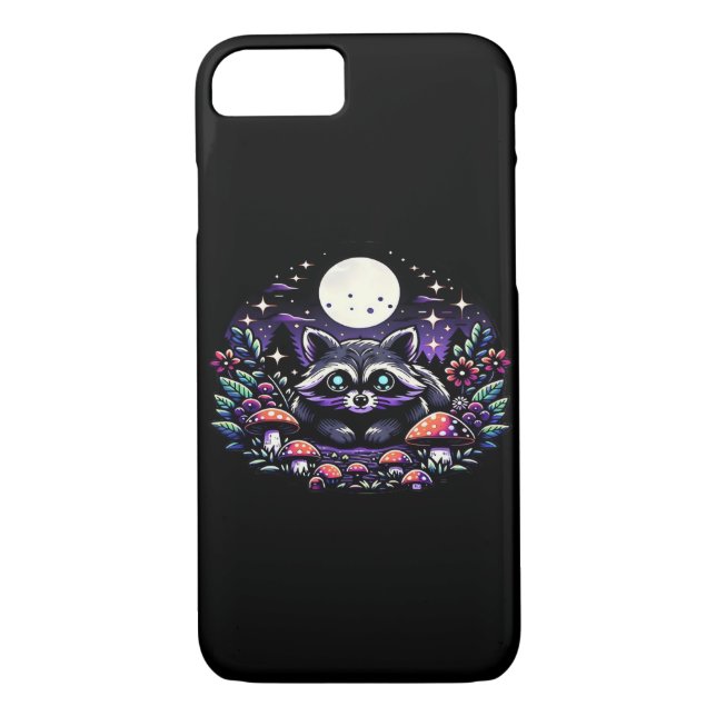 Whimsigoth Raccoon under Moonlight Vinta Case-Mate iPhone Skal (Baksida)