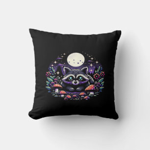 Whimsigoth Raccoon under Moonlight Vinta Kudde