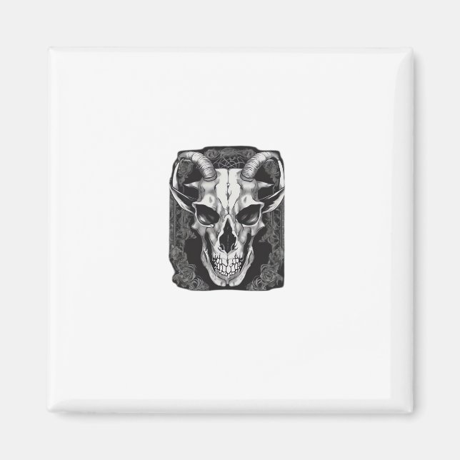 Whimsigoth Skull Gothic Aesthetic Design Classic Magnet (Framsidan)