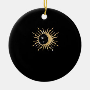 Whimsigoth Sol Måne Space Classic Julgransprydnad Keramik