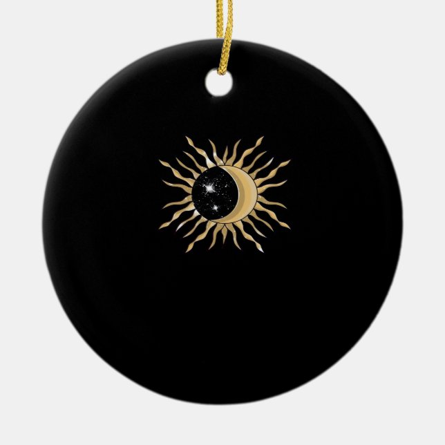 Whimsigoth Sol Måne Space Classic Julgransprydnad Keramik (Framsidan)
