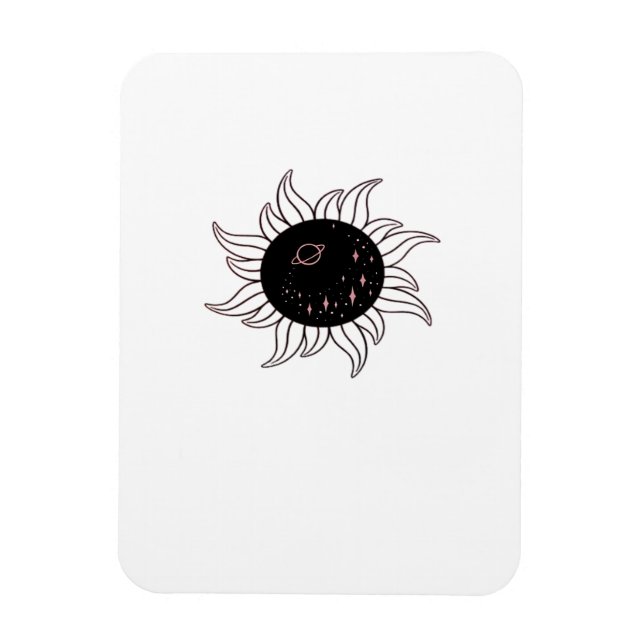 Whimsigoth Sol Rymdberg Och Solnedgång Magnet (Vertikal)