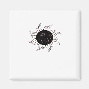 Whimsigoth sol rymdfjäll och solnedgång magnet
