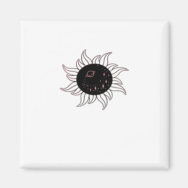 Whimsigoth sol rymdfjäll och solnedgång magnet (Framsidan)