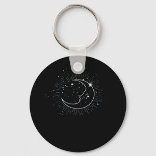 Whimsigoth Starry Night Måne Witchy Classic Nyckelring