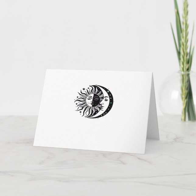 Whimsigoth Vattenfärg Sol Måne Häxig Klassiker Kort (Framsida)