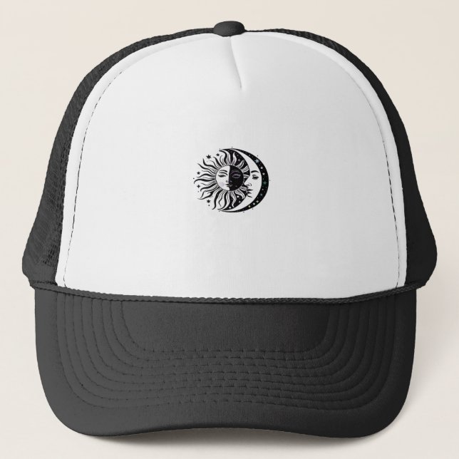 Whimsigoth Watercolor Sol Måne Witchy Classic Keps (Framsida)