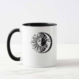 Whimsigoth Watercolor Sol Måne Witchy Classic Mugg