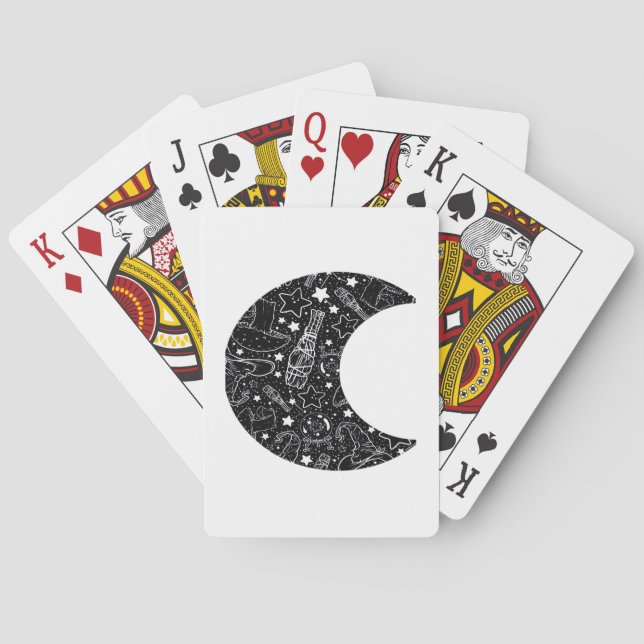 Whimsigoth Witch Måne Wicca Kawaii Goth Tattoo Ast Casinokort (Baksidan)