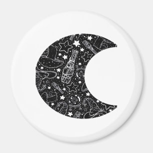 Whimsigoth Witch Måne Wicca Kawaii Goth Tattoo Ast Magnet
