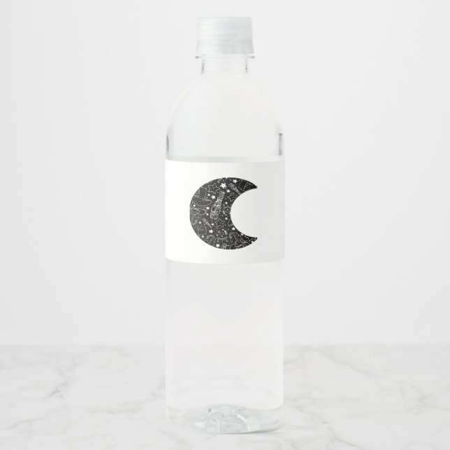 Whimsigoth Witch Måne Wicca Kawaii Goth Tattoo Ast Vattenflaskor Etikett (Framsida)