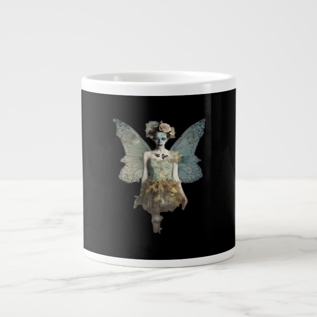 Whimsigoth Zombie Fairy Old Timey Gothic Moody Art Jumbo Mugg (Framsidan)