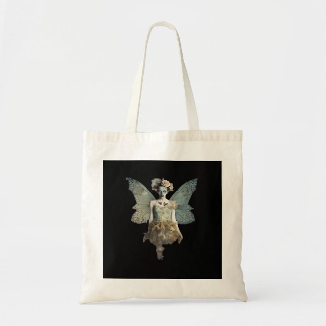 Whimsigoth Zombie Fairy Old Timey Gothic Moody Art Tygkasse (Framsidan)