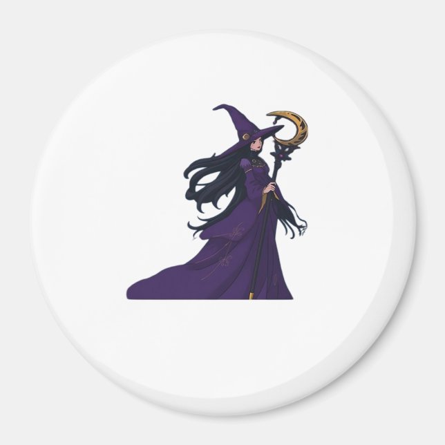 Whimsigothic Måne Witch Magnet (Framsidan)