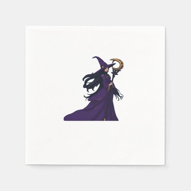 Whimsigothic Måne Witch Pappersservett (Framsidan)