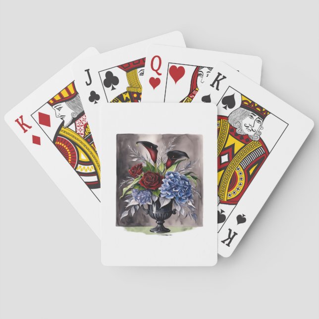 Whimsigotisk - gotisk Blommigt Vas Aesthetic Class Casinokort (Baksidan)