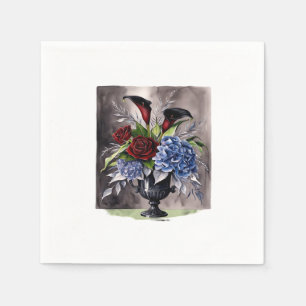 Whimsigotisk - gotisk Blommigt Vas Aesthetic Class Pappersservett