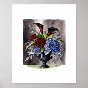 Whimsigotisk - gotisk Blommigt Vas Aesthetic Class Poster