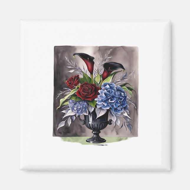 Whimsigotisk – Gotisk blomvasestetik Klassisk Magnet (Framsidan)