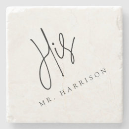 Whimsik Calligraphy Hans Marble Underlägg